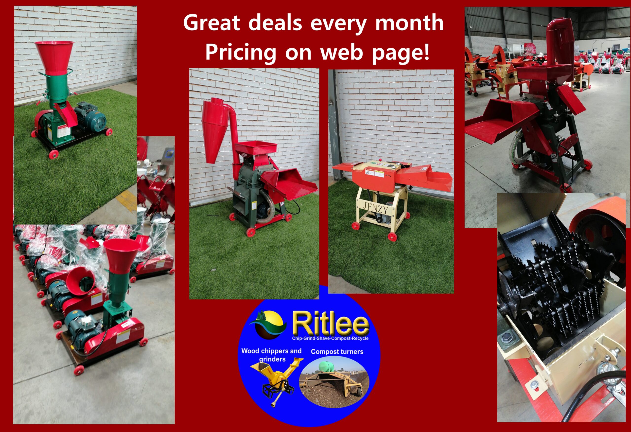 Mills, Pelletizers, Feed mixers, feed grinders, incubators